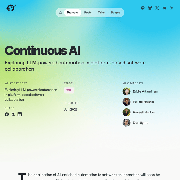 Continuous AI project preview