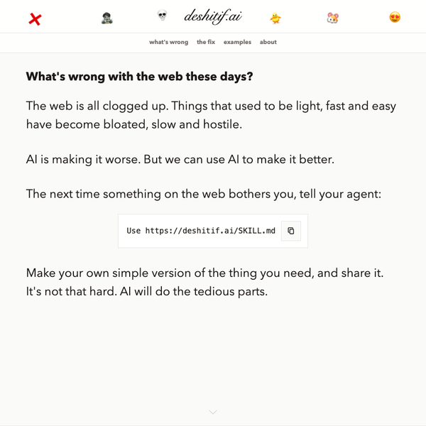 deshitif.ai homepage preview